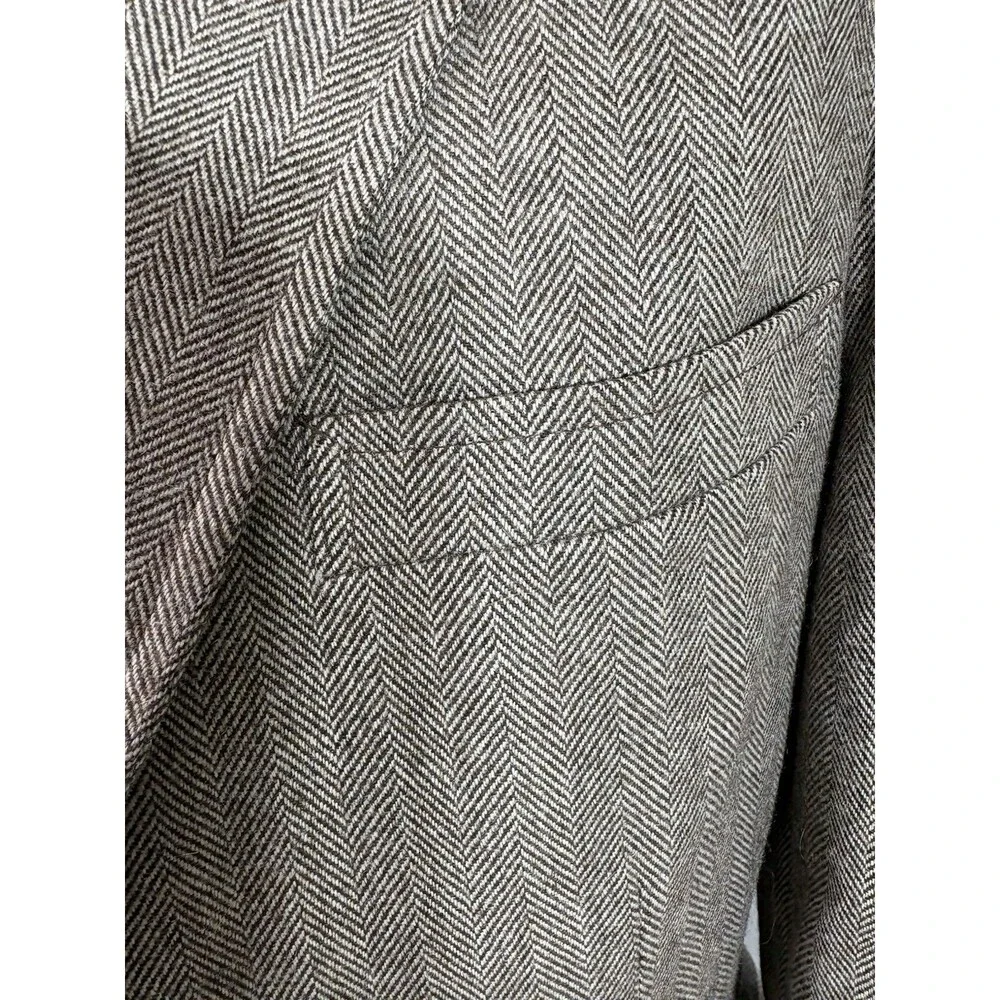 Vtg Men's 44R Brown Wool Tweed Sport Coat Jacket Blazer Herringbone Richards EUC